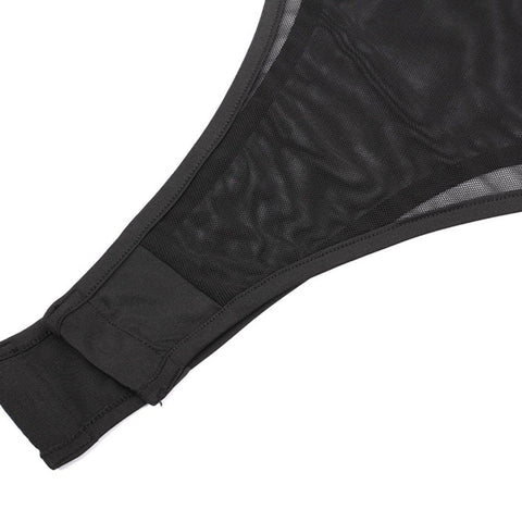 Sexy Perspective Zip Up Long Sleeve Jumpsuit