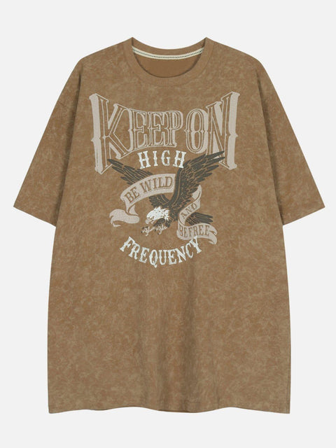 Washed Eagle Letters Graphic Tee