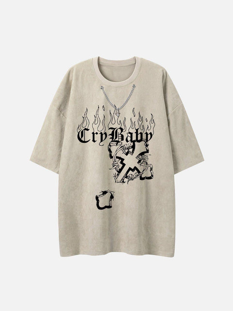 Flame Cross Graphic Tee