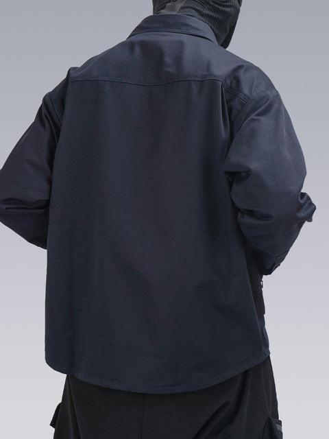 Patchwork Big Pockets Long Sleeve Shirt