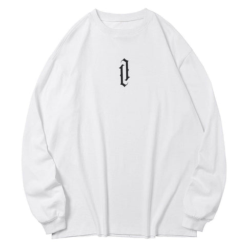 Solid Color Label Embroidery Sweatshirt