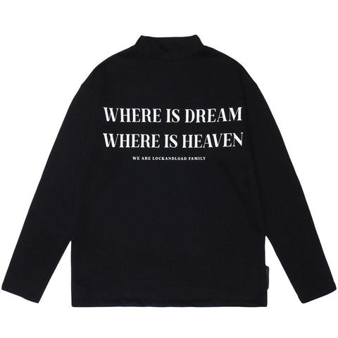 Letter Print Turtleneck Sweatshirt