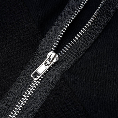 Irregular Zipper Buttons Tee