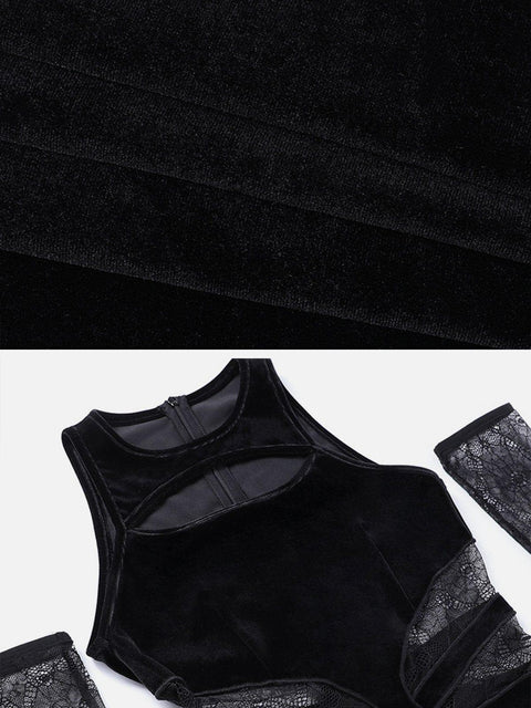 High Slit Hollow Lace Dress