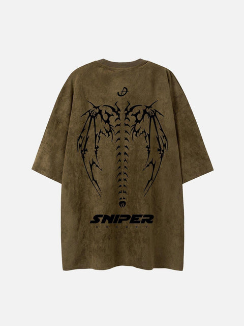 Skeleton Wings Chain Graphic Tee