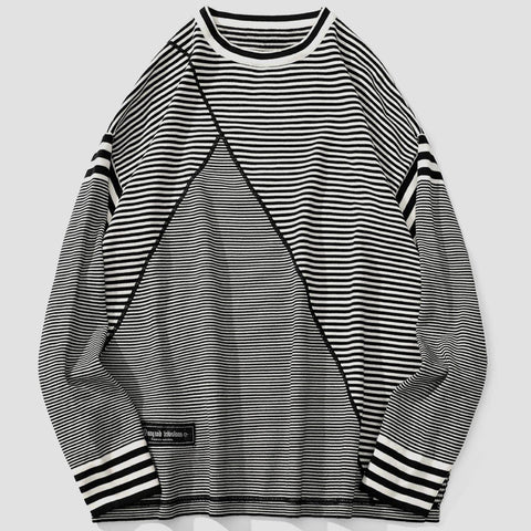 Personality Irregular Stripes Sweatshirt
