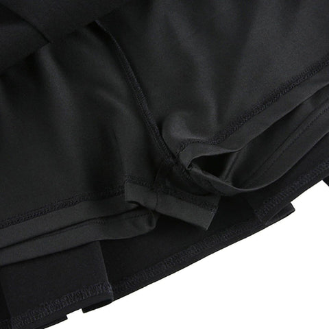 Dark Babes High-waisted Leather Pleated Skirt