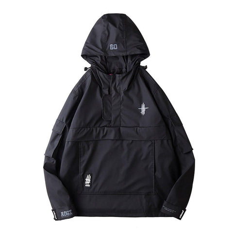 Half Zip Ninja Functional PU Hooded Jacket