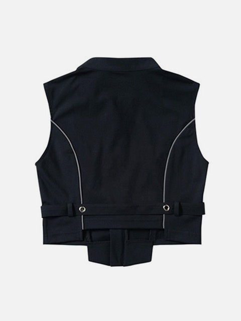 Reflective Strip Zip Up Vest