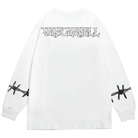 Thorn Fire Flame Cotton Oversized Sweatshirt