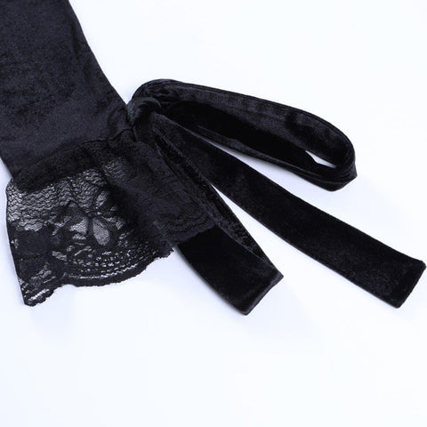 Dark Design Lace Vest Flared Sleeve Long Sleeve T-shirt