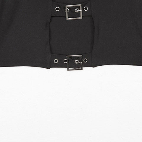 Dark Hollow Out Lace Long Sleeve Crop T Shirt