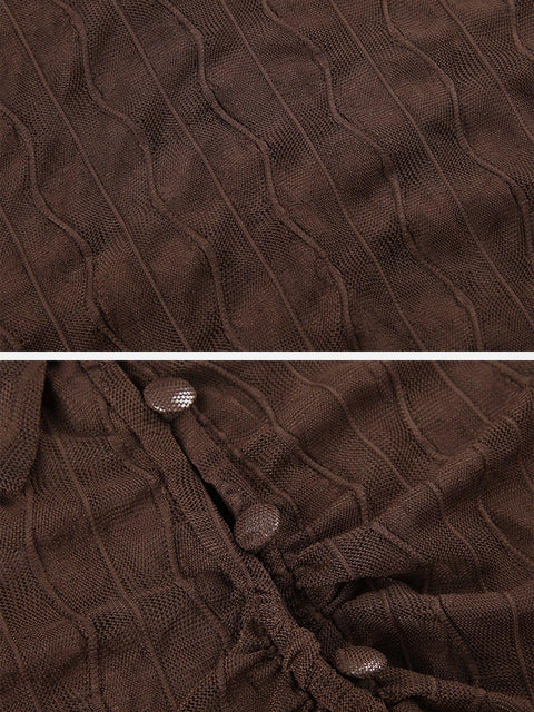 Sexy Perspective Ruched Long Sleeve T Shirt