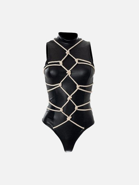 Strap PU Bodysuit